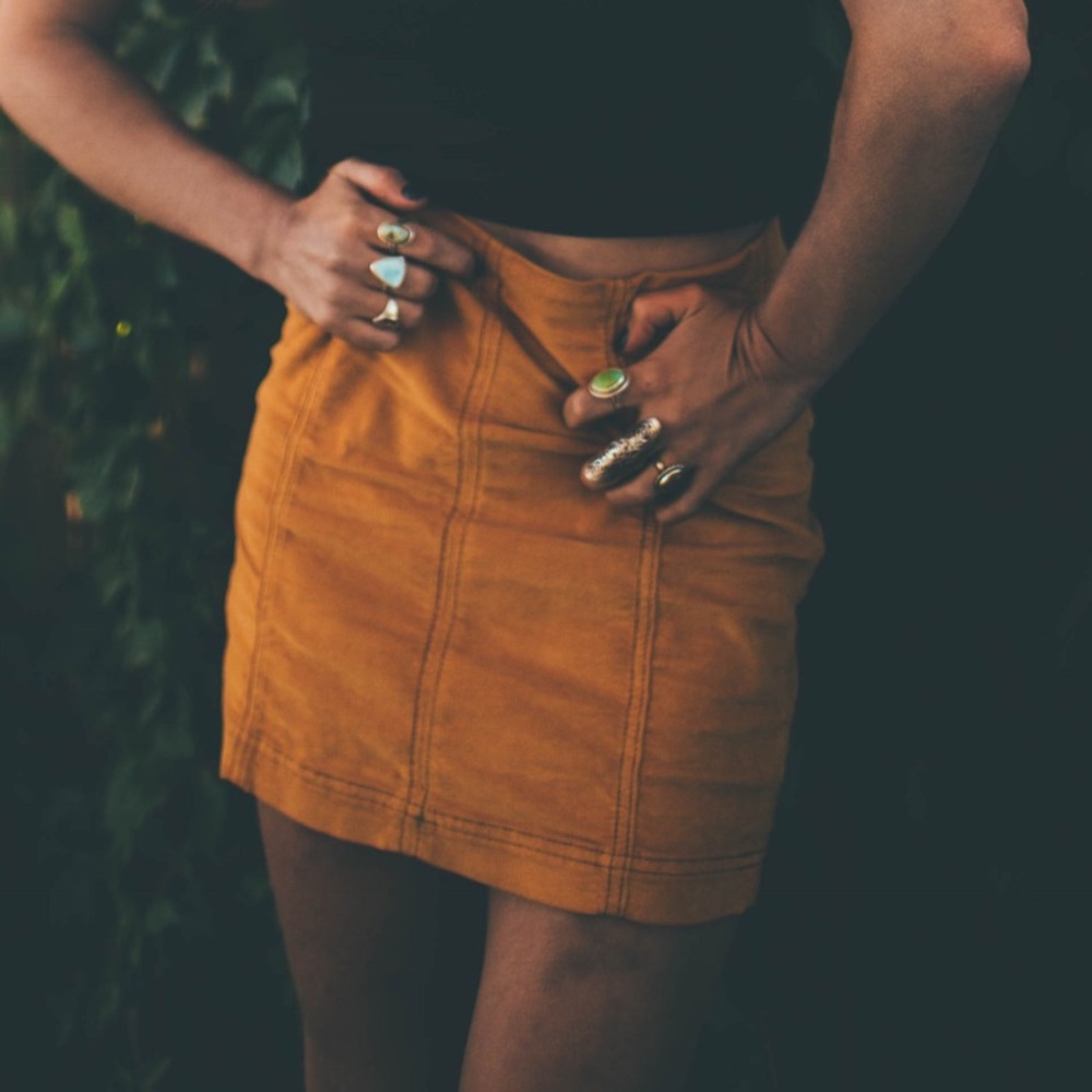 Mustard yellow FREE PEOPLE skirt